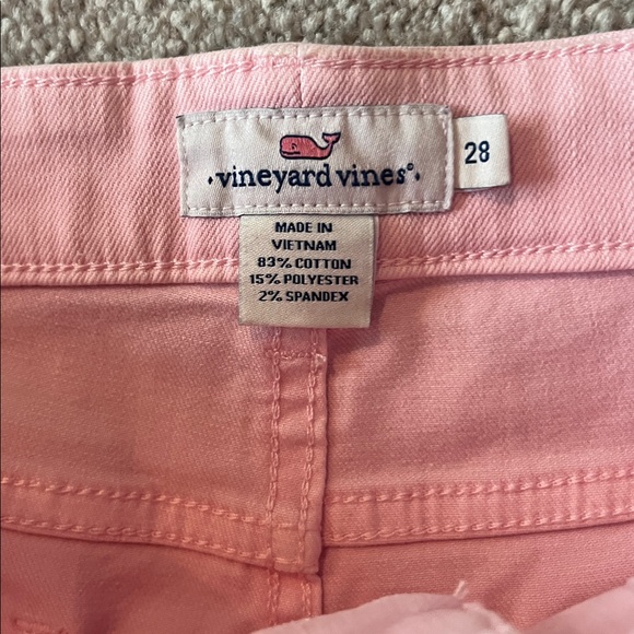Vineyard Vines Pink Jean Shorts Raw Hem Size 28 - Picture 5 of 7